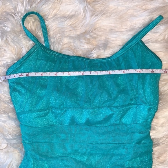 Body Wrappers P735 Dance Skate dress camisole gathered mesh skirt overlay - Picture 8 of 9